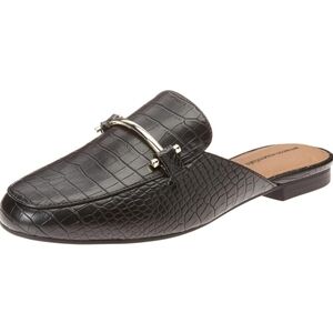 Amazon Essentials Size 8.5 Women's Black Crocodile Pattern Slip On Mules